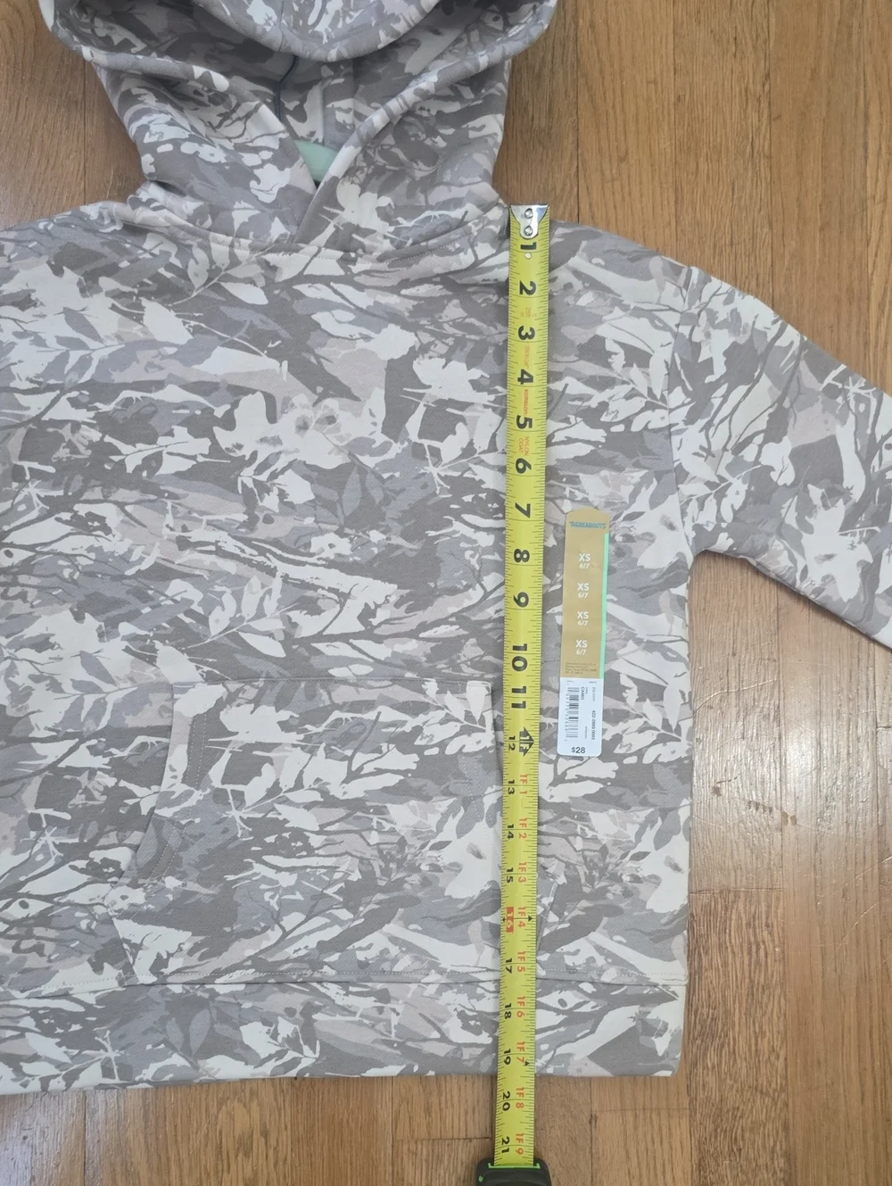 THEREABOUTS BRAND BOY'S TAN CAMO LONG SLEEVES PULLOVER FLEECE HOODIE SIZE XS 6/7